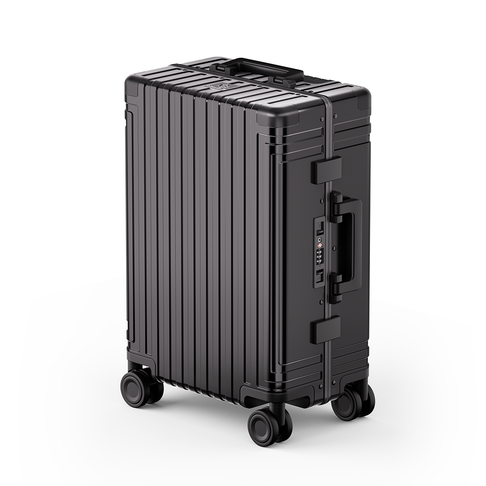 Captain Zipperless Aluminum Frame Carry-On Black thumbnail 2