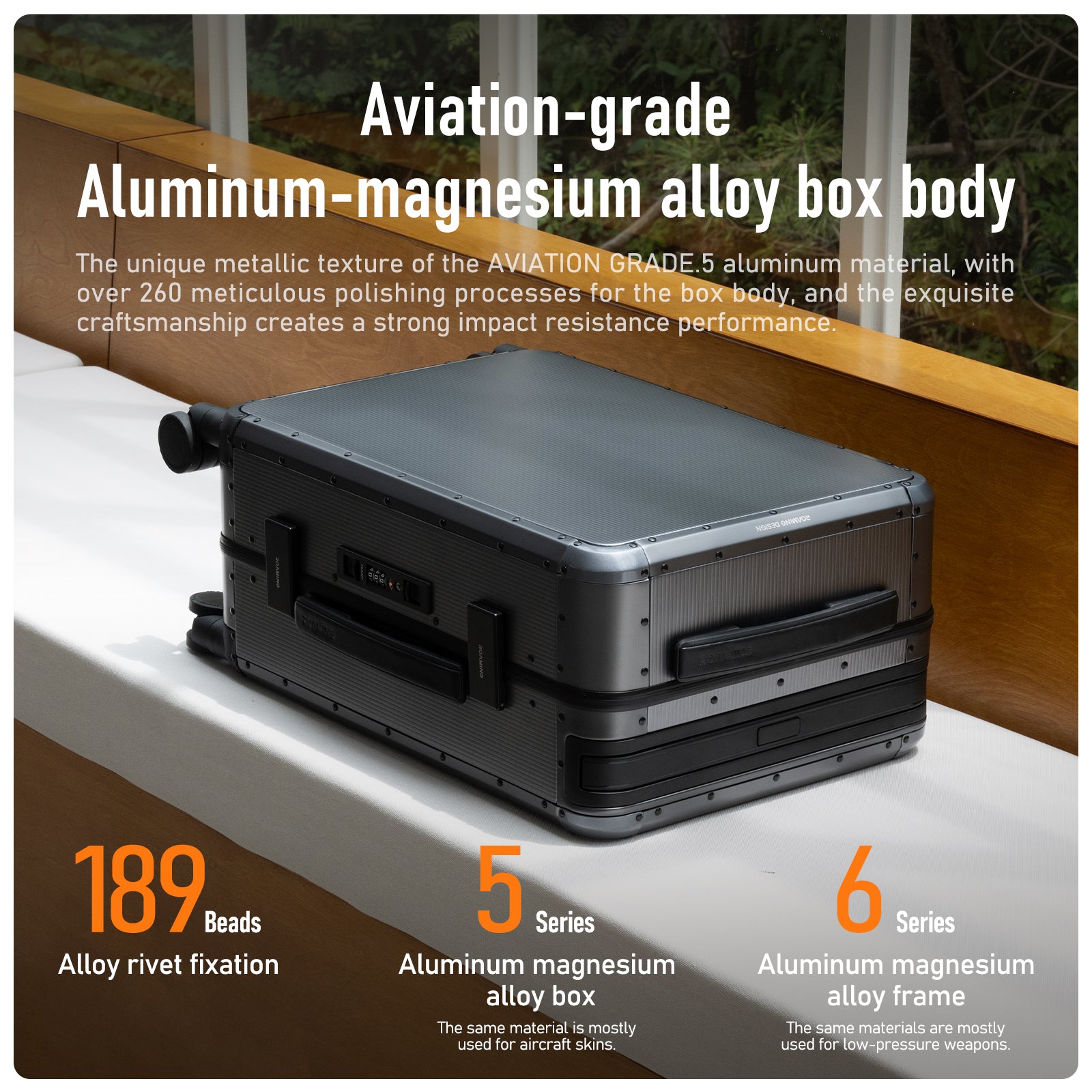 Voyager Zipperless Aluminum Frame Carry-On Grey thumbnail 2
