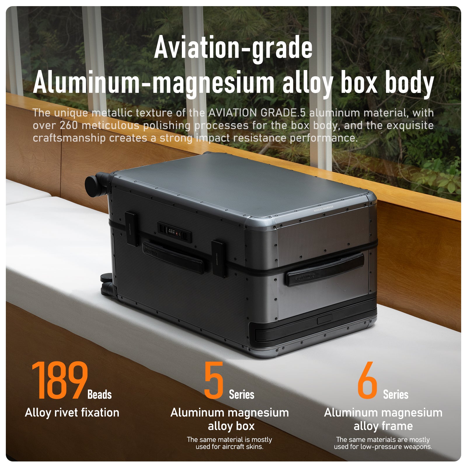 Voyager Zipperless Aluminum Frame Carry-On Grey thumbnail 3