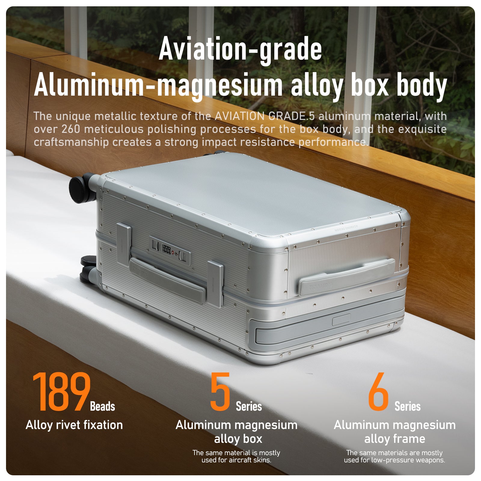 Voyager Zipperless Aluminum Frame Carry-On Silver thumbnail 2
