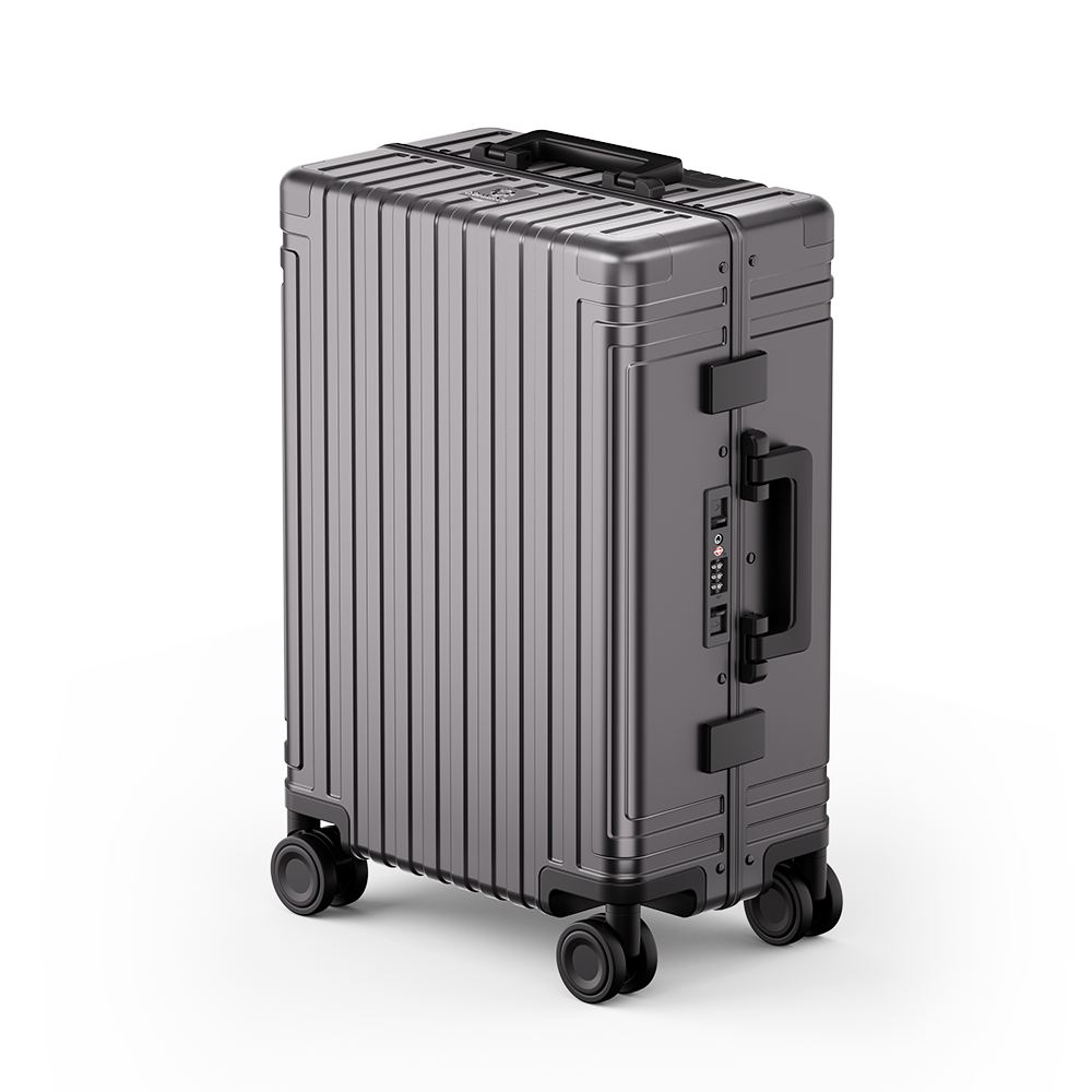 Captain Zipperless Aluminum Frame Carry-On Grey thumbnail 2