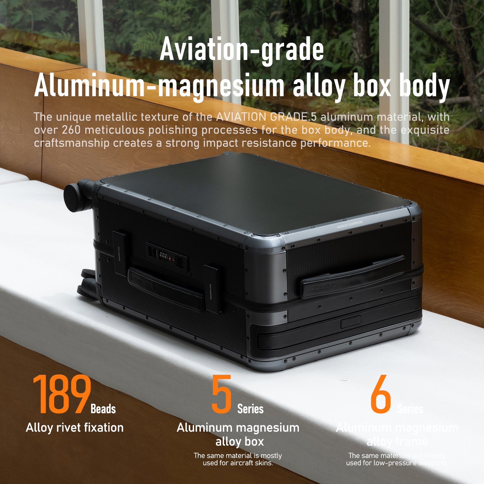 Voyager Zipperless Aluminum Frame Carry-On Black thumbnail 2