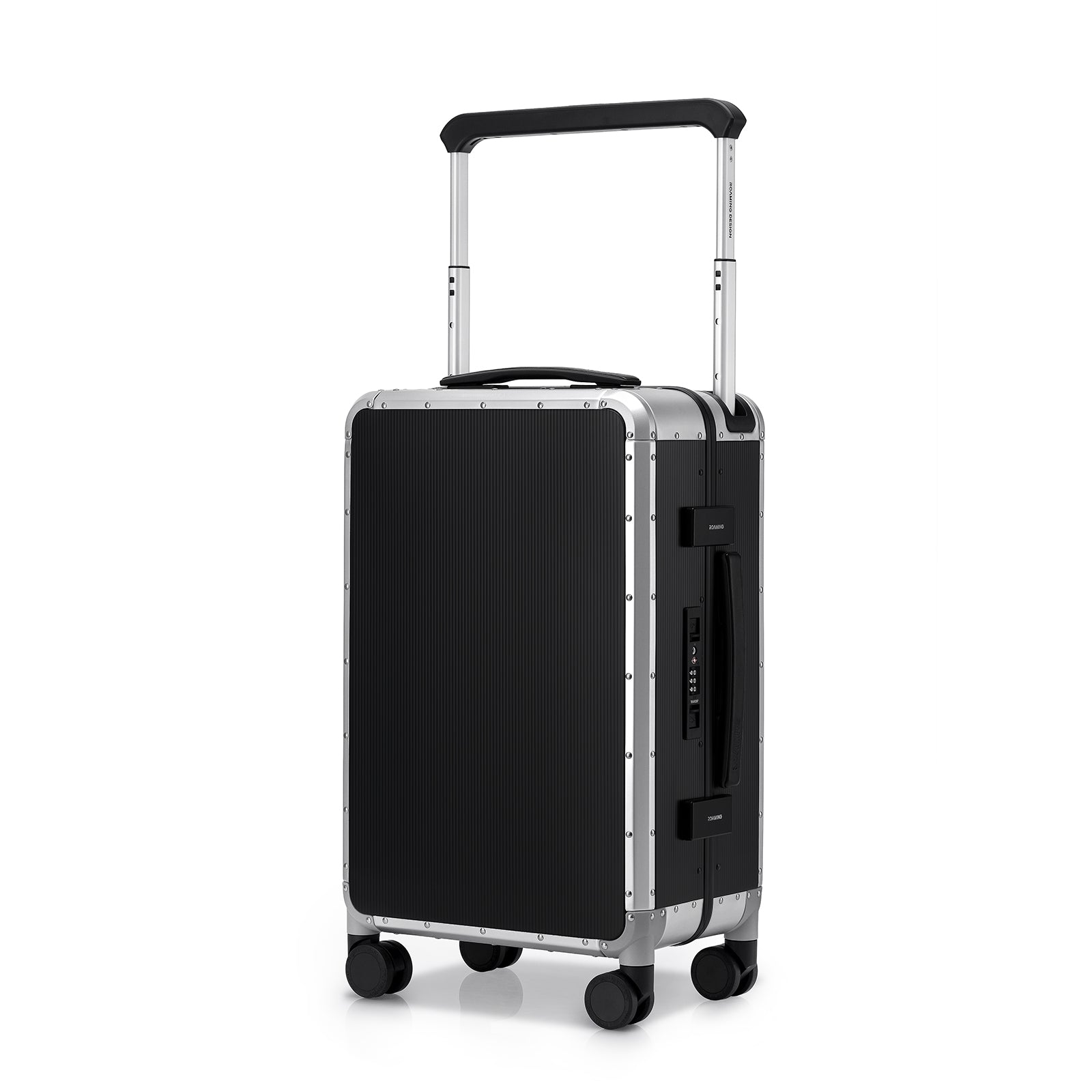 Voyager Zipperless Aluminum Frame Carry-On Black Silver thumbnail 1